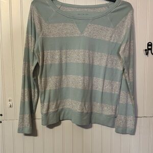 The Limited Mint and Gray Striped Pullover Sz lg